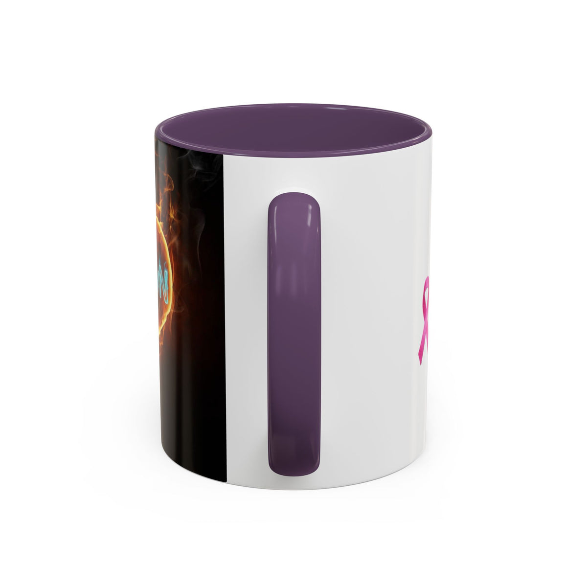 Accent Coffee Mug – F*ck Cancer Fiery Heart Logo "FuXGvN.com"