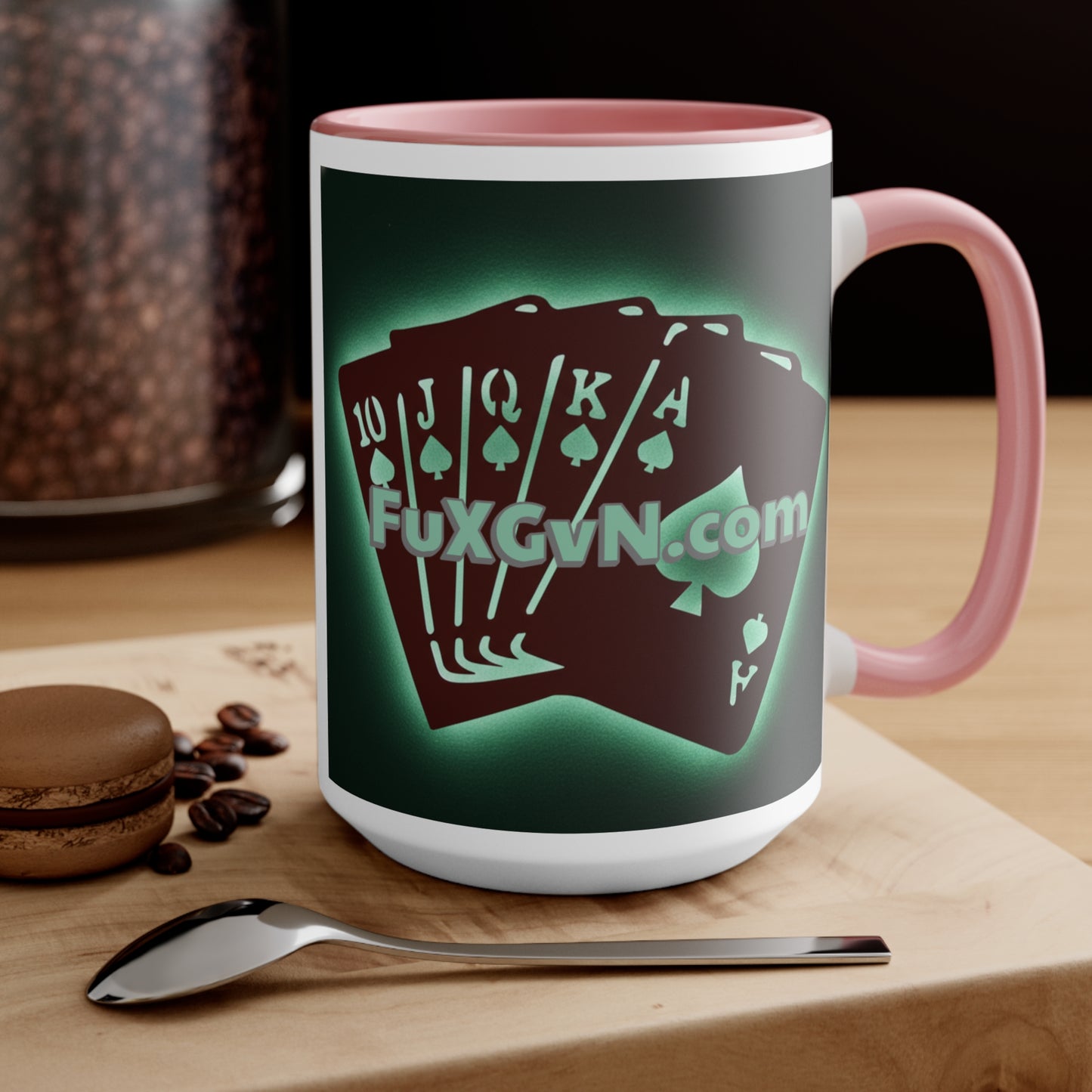 Don't Fold! I'm Comin' Poker Accent Mug — Funny Playing Card Ace on the River Coffee Cup