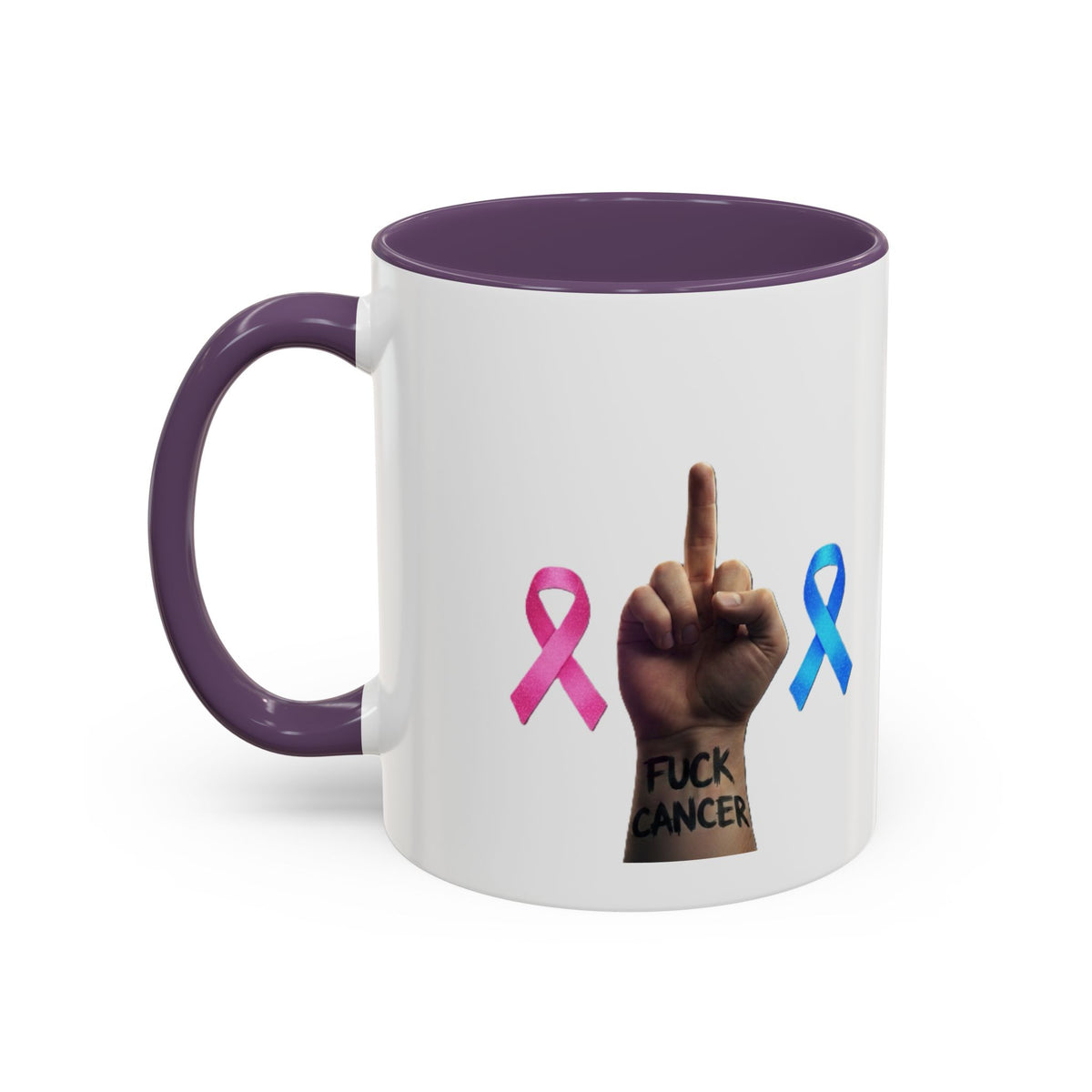 Accent Coffee Mug – F*ck Cancer Fiery Heart Logo "FuXGvN.com"