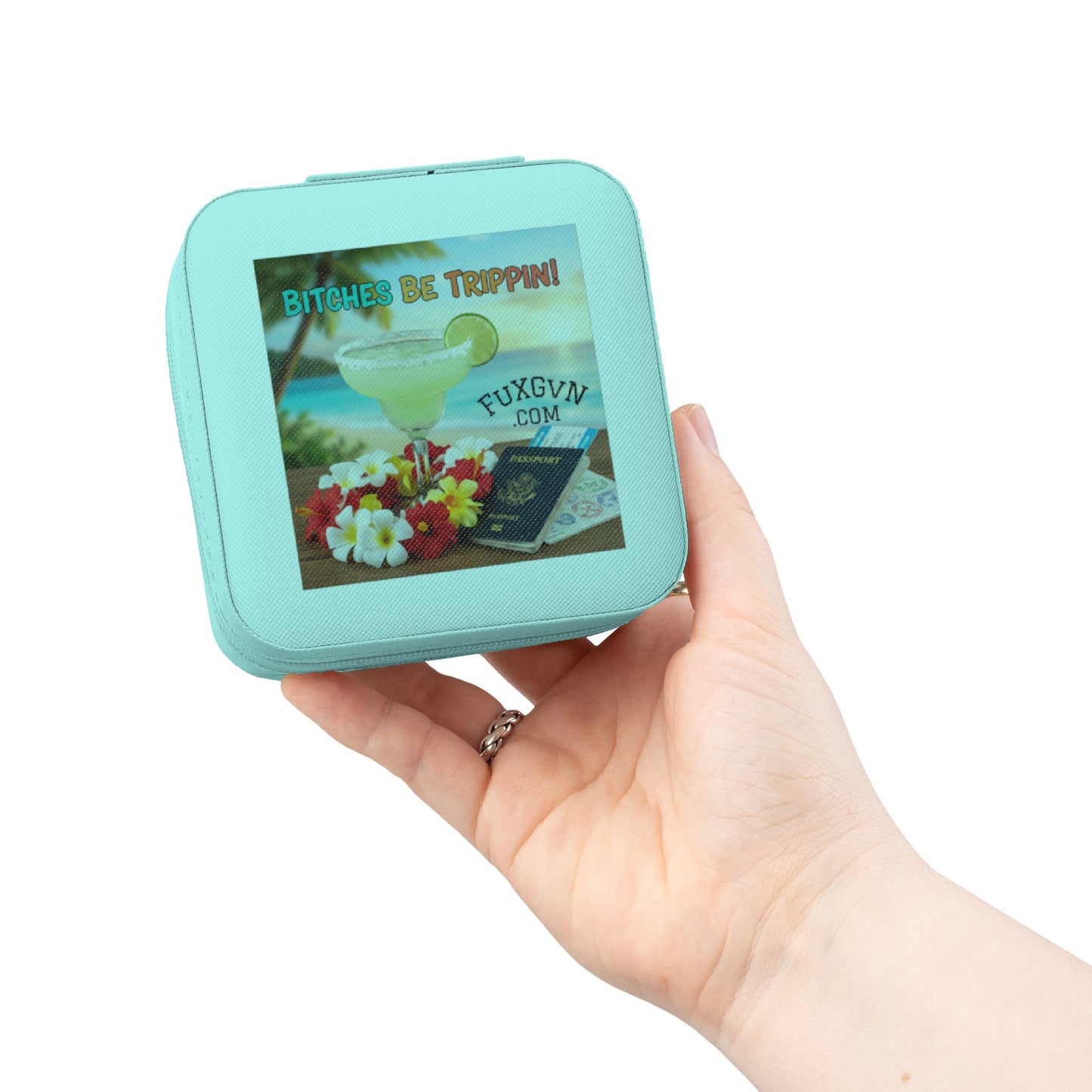 Travel Jewelry Case — Compact Organizer with Ring & Earring Compartments (Vacation Gift)