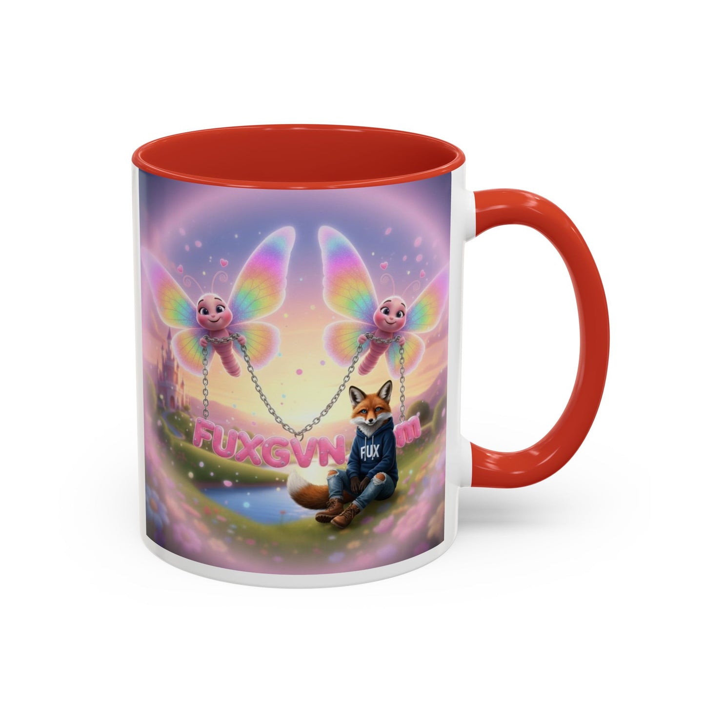 Magical Fox & Fairy Accent Coffee Mug — Rainbow Fantasy 11/15oz
