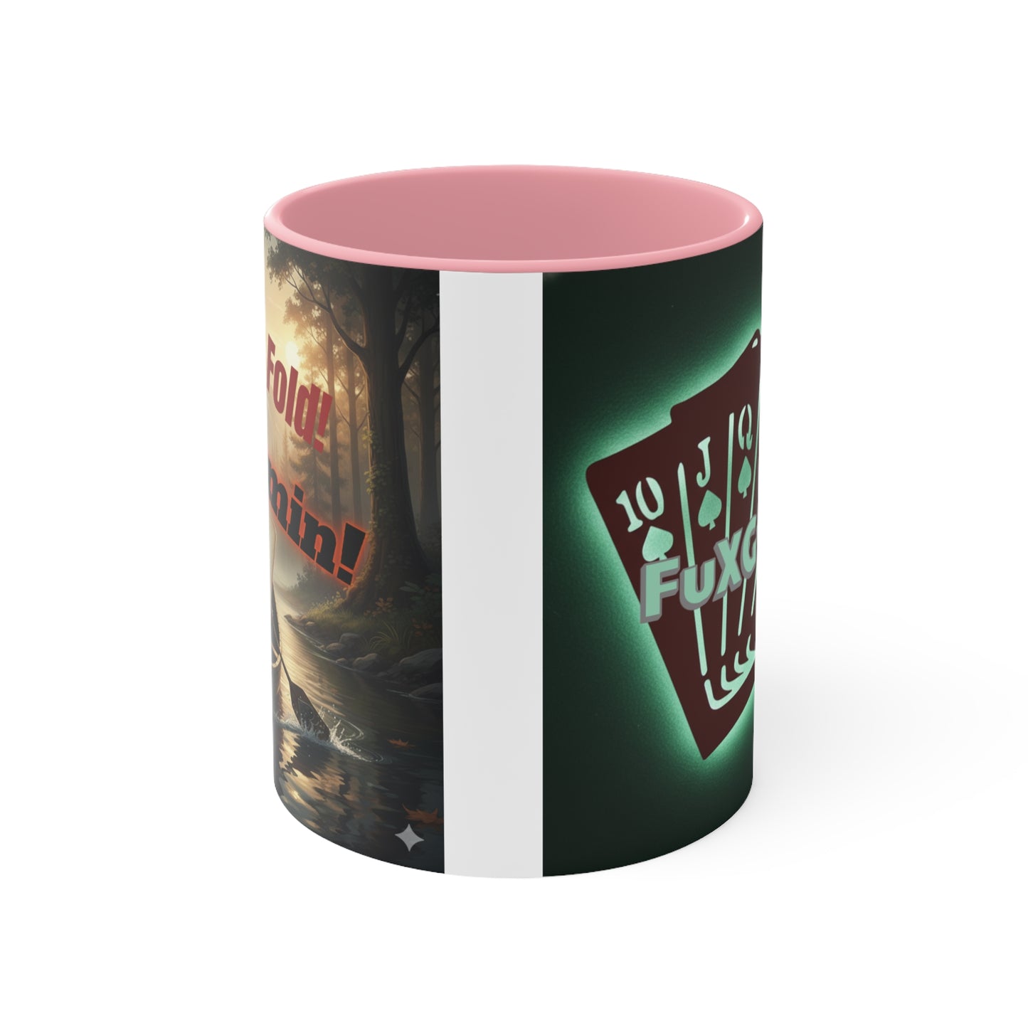 Don't Fold! I'm Comin' Poker Accent Mug — Funny Playing Card Ace on the River Coffee Cup