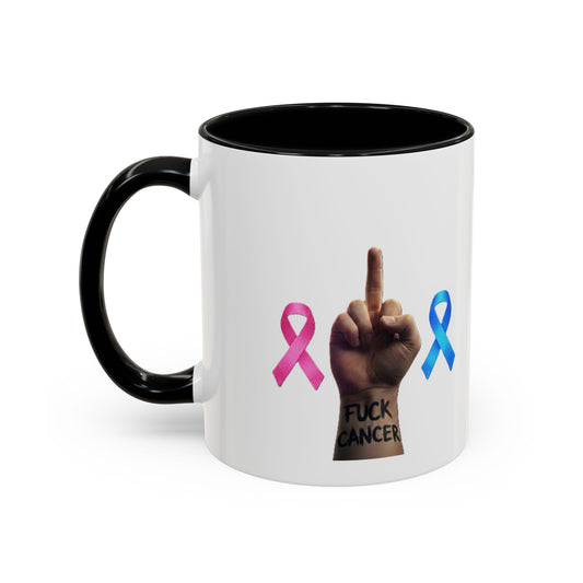 Accent Coffee Mug – F*ck Cancer Fiery Heart Logo "FuXGvN.com"