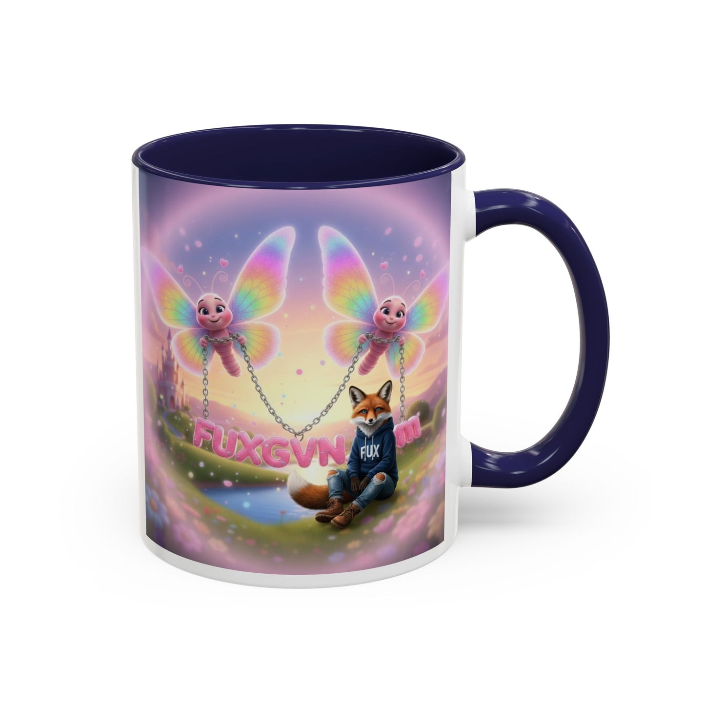 Magical Fox & Fairy Accent Coffee Mug — Rainbow Fantasy 11/15oz