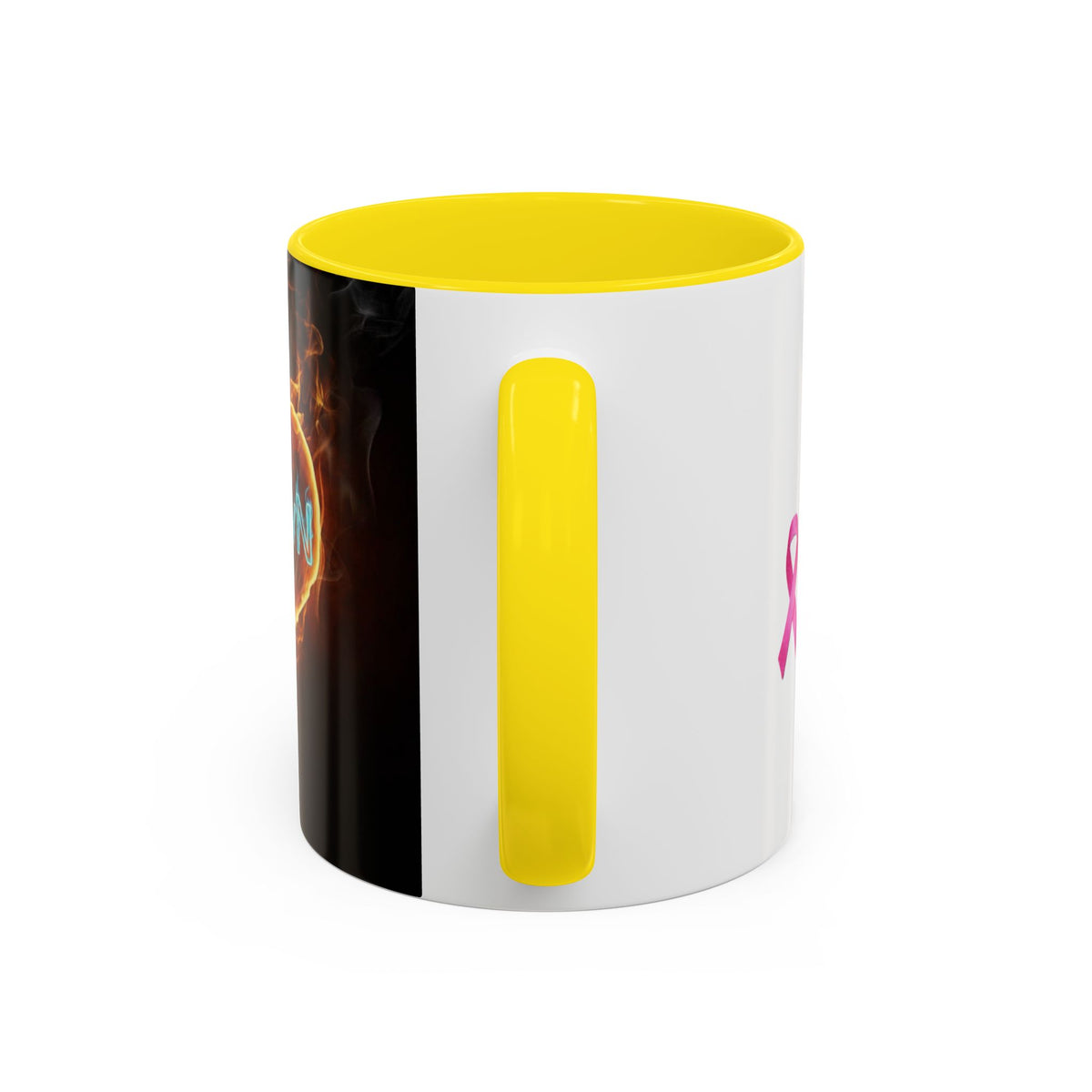Accent Coffee Mug – F*ck Cancer Fiery Heart Logo "FuXGvN.com"