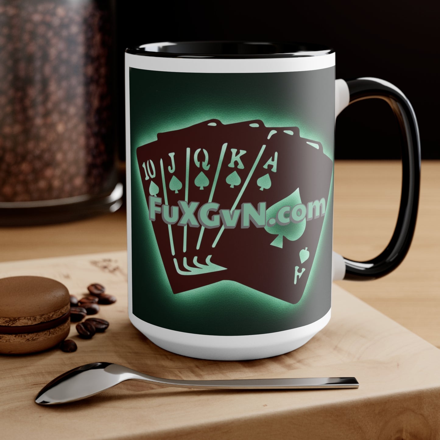Don't Fold! I'm Comin' Poker Accent Mug — Funny Playing Card Ace on the River Coffee Cup