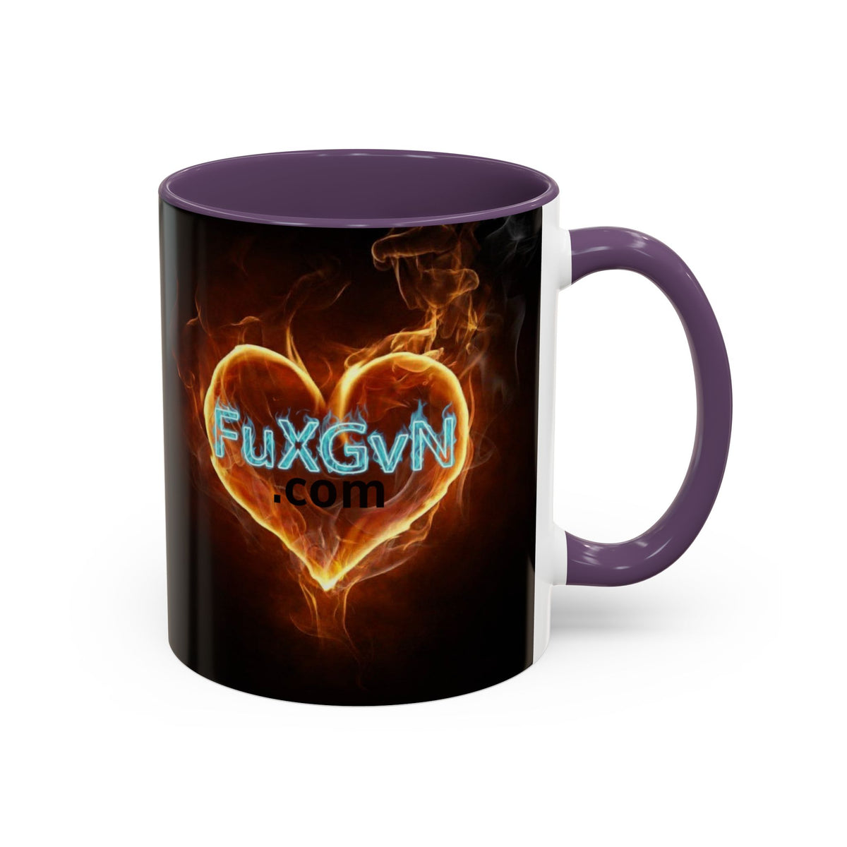 Accent Coffee Mug – F*ck Cancer Fiery Heart Logo "FuXGvN.com"