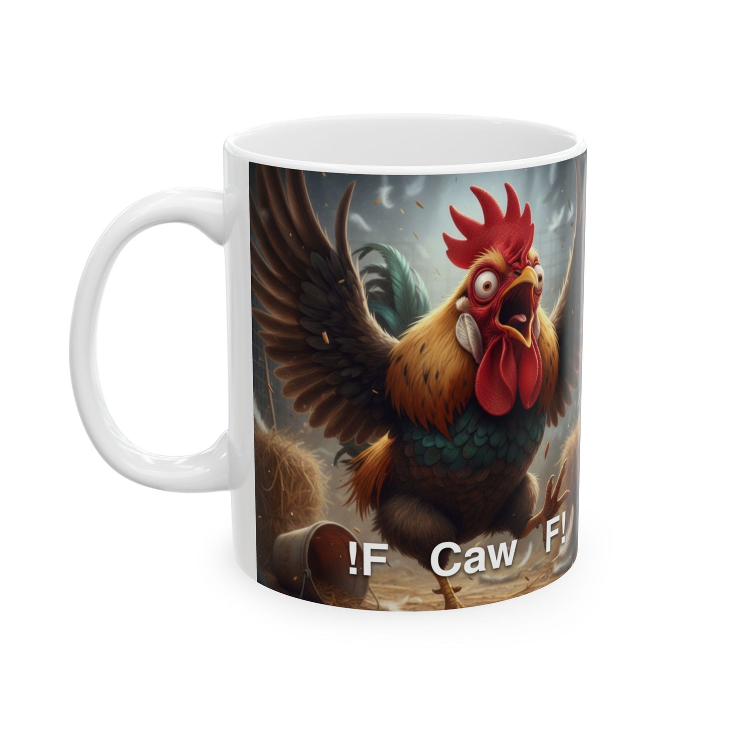 Funny Rooster Coffee Mug - "FUXGVN" Don't Get Crazy, Drink Your Coffee (11oz/15oz)