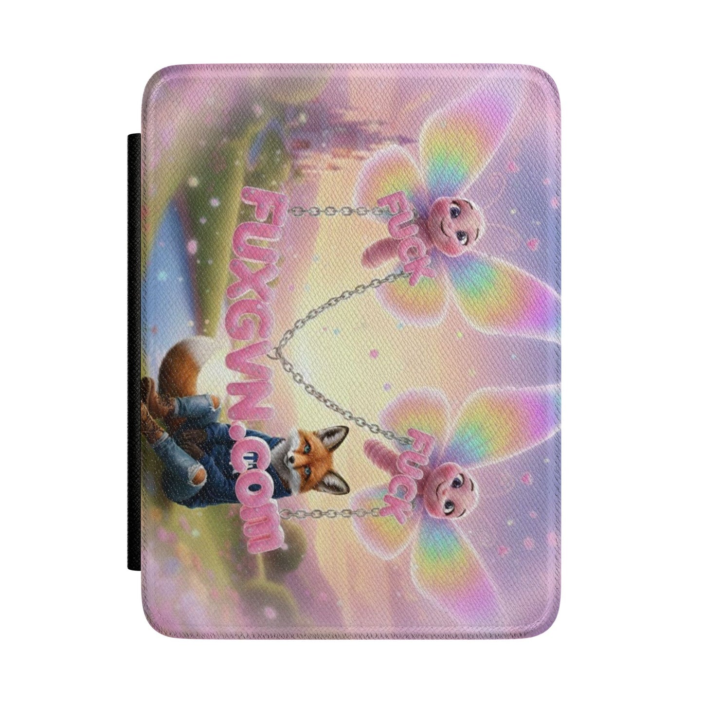 Cute Fairy Fox Kindle Case — Pastel Rainbow Magical E-Reader Cover