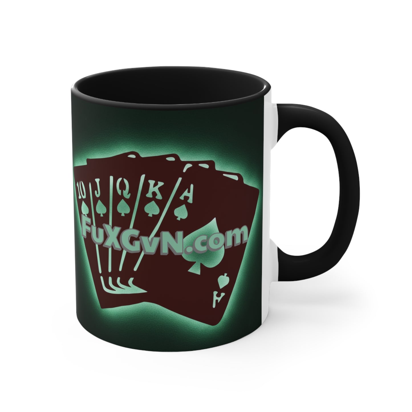 Don't Fold! I'm Comin' Poker Accent Mug — Funny Playing Card Ace on the River Coffee Cup
