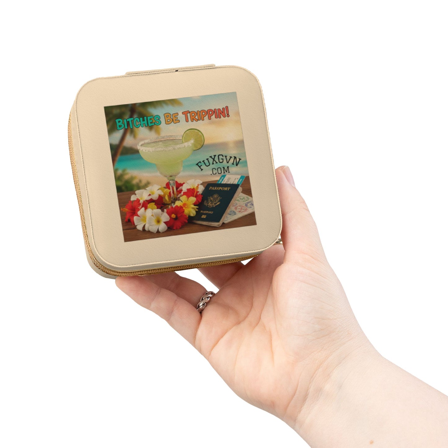 Travel Jewelry Case — Compact Organizer with Ring & Earring Compartments (Vacation Gift)