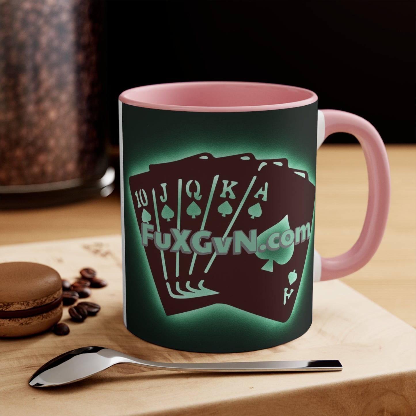 Don't Fold! I'm Comin' Poker Accent Mug — Funny Playing Card Ace on the River Coffee Cup