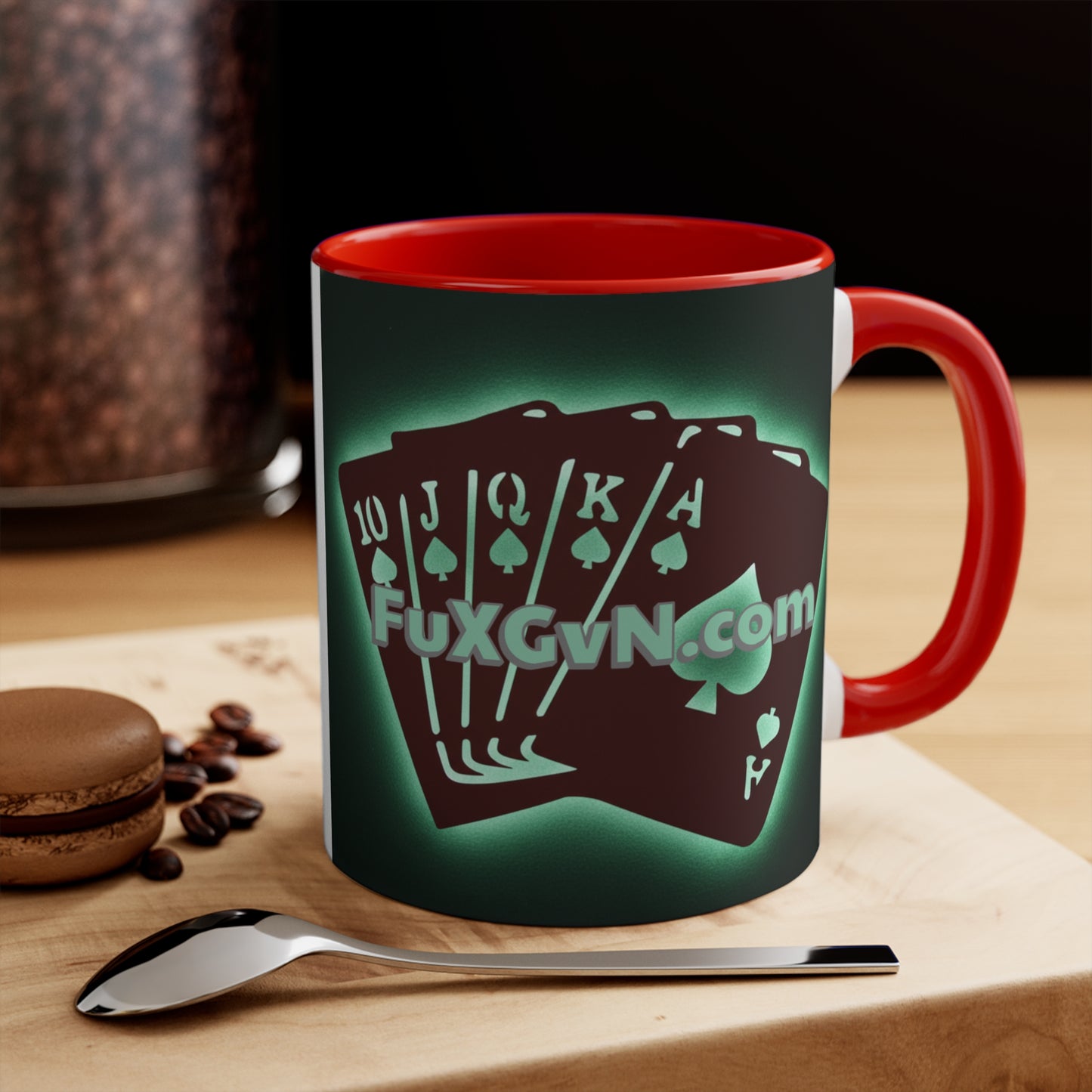 Don't Fold! I'm Comin' Poker Accent Mug — Funny Playing Card Ace on the River Coffee Cup