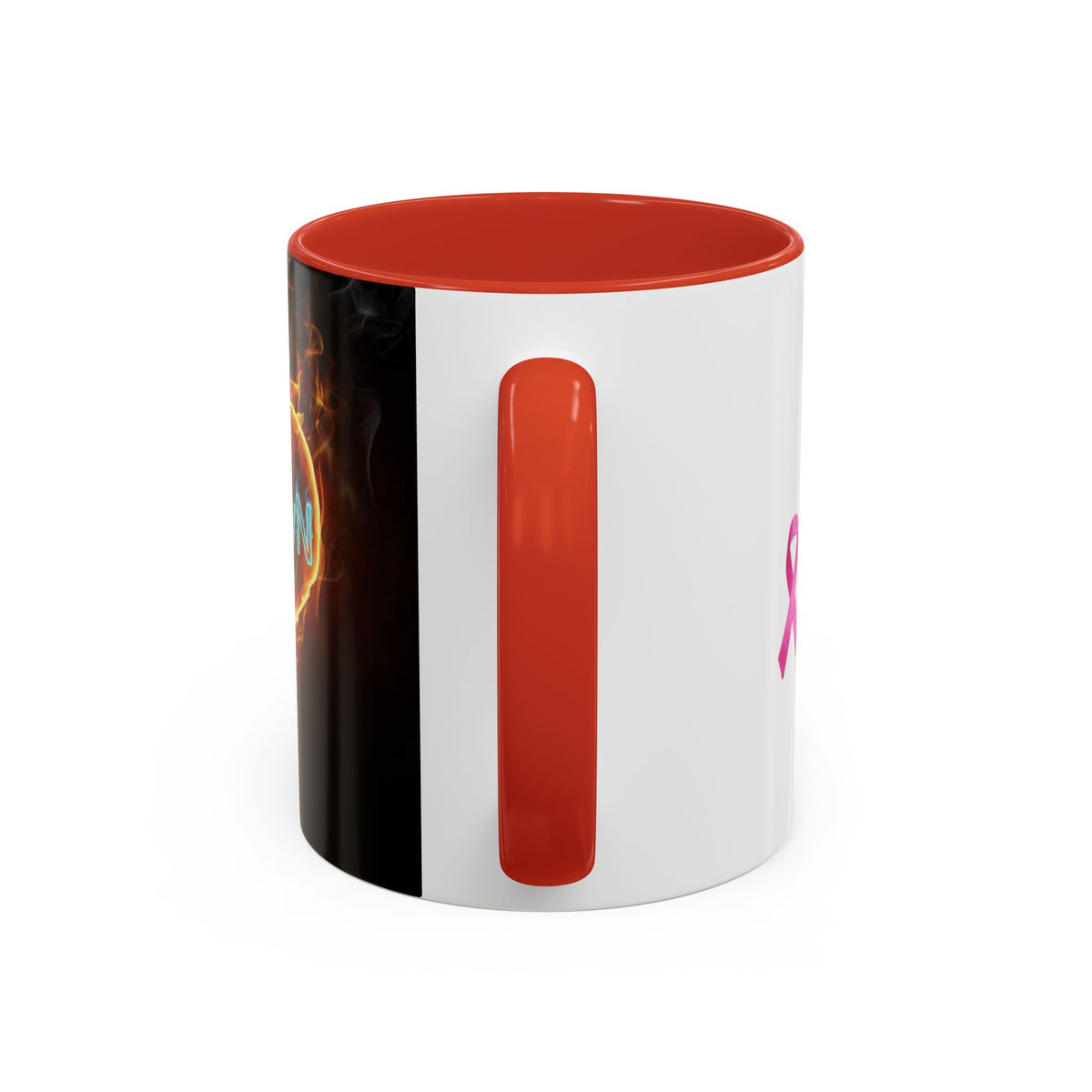 Accent Coffee Mug – F*ck Cancer Fiery Heart Logo "FuXGvN.com"