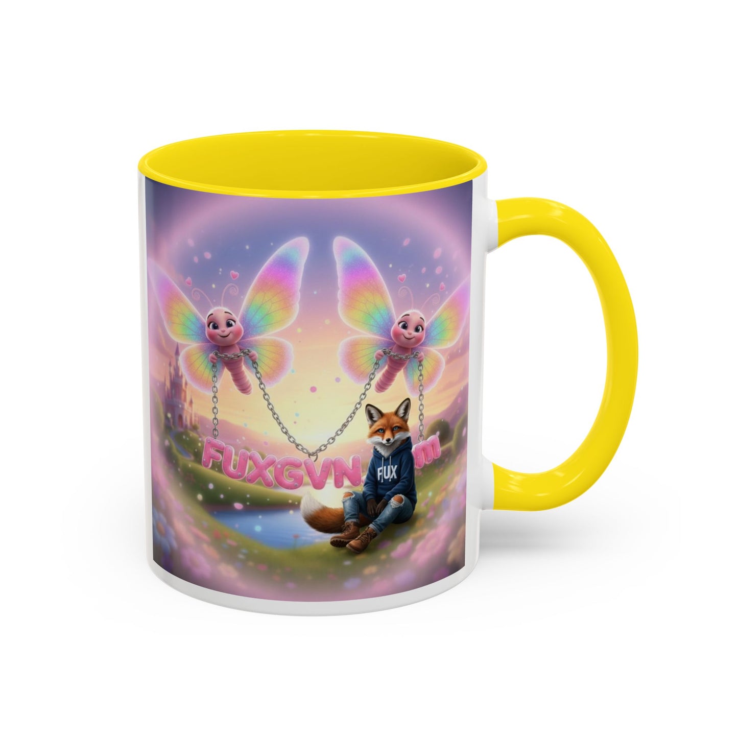 Magical Fox & Fairy Accent Coffee Mug — Rainbow Fantasy 11/15oz