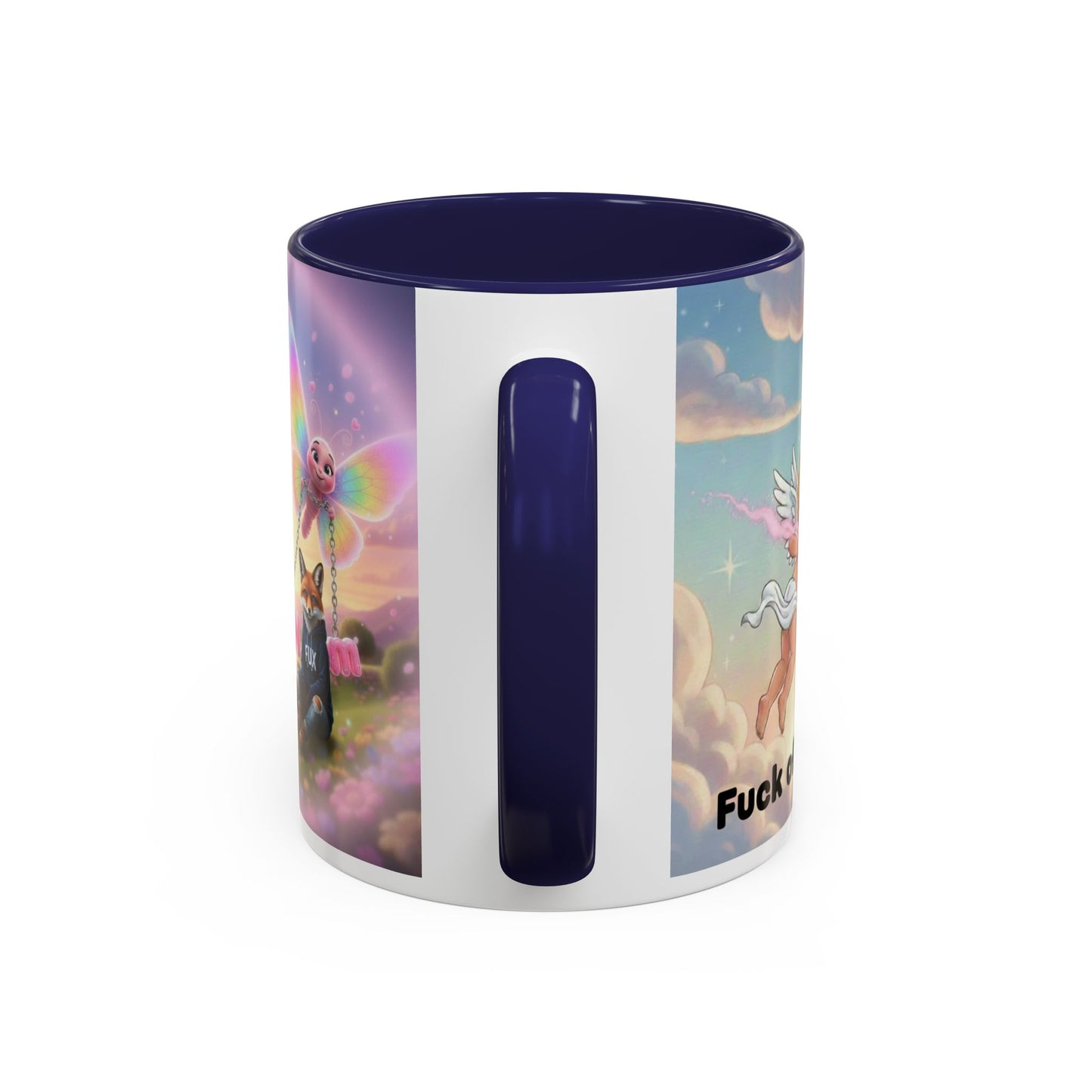 Magical Fox & Fairy Accent Coffee Mug — Rainbow Fantasy 11/15oz