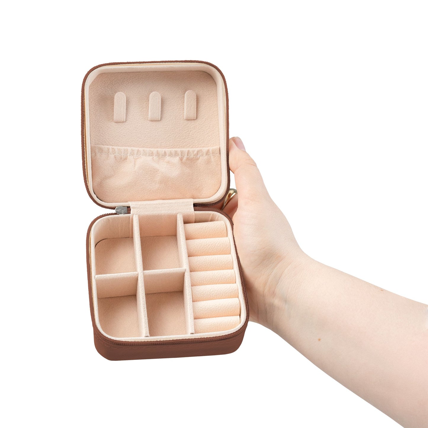 Travel Jewelry Case — Compact Organizer with Ring & Earring Compartments (Vacation Gift)