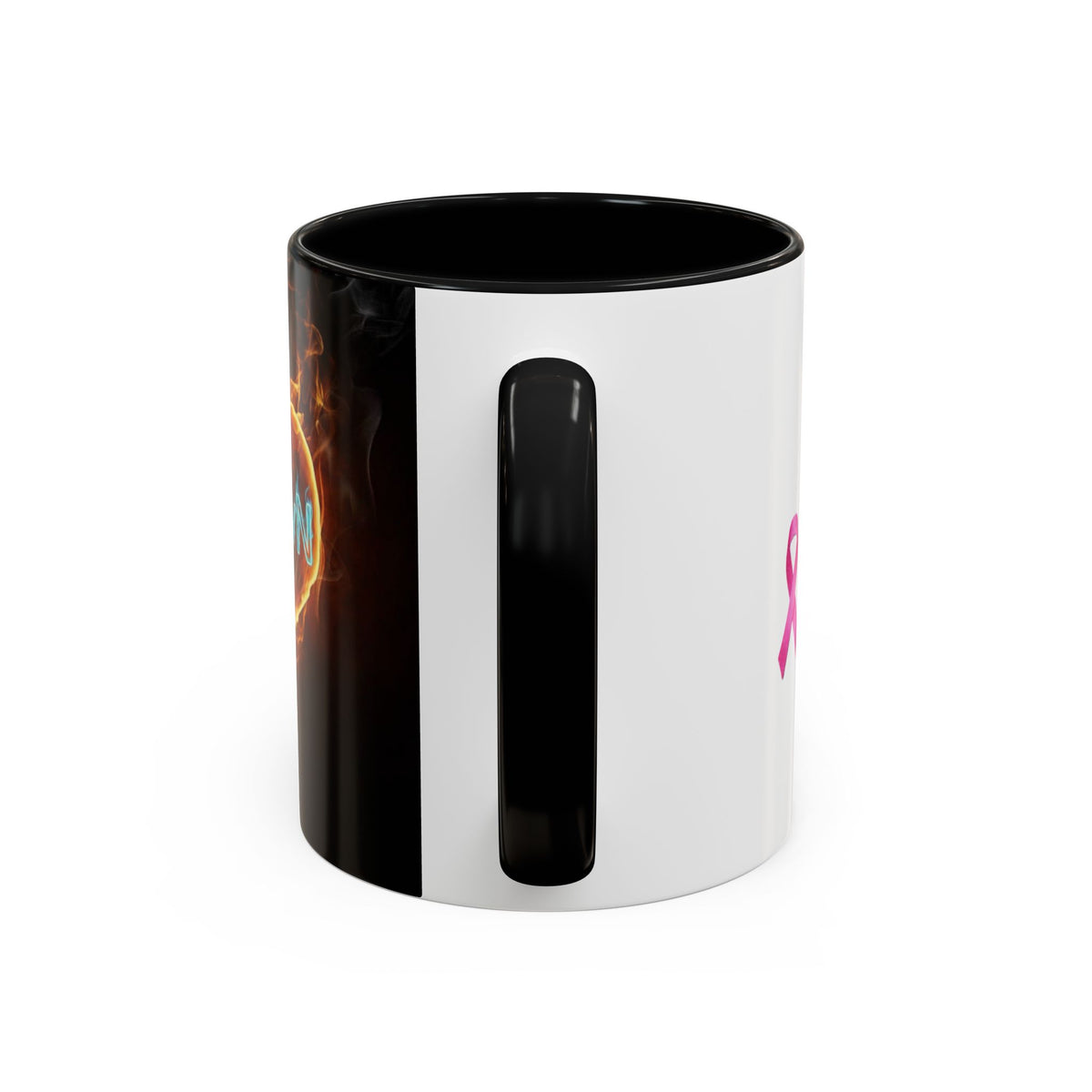 Accent Coffee Mug – F*ck Cancer Fiery Heart Logo "FuXGvN.com"