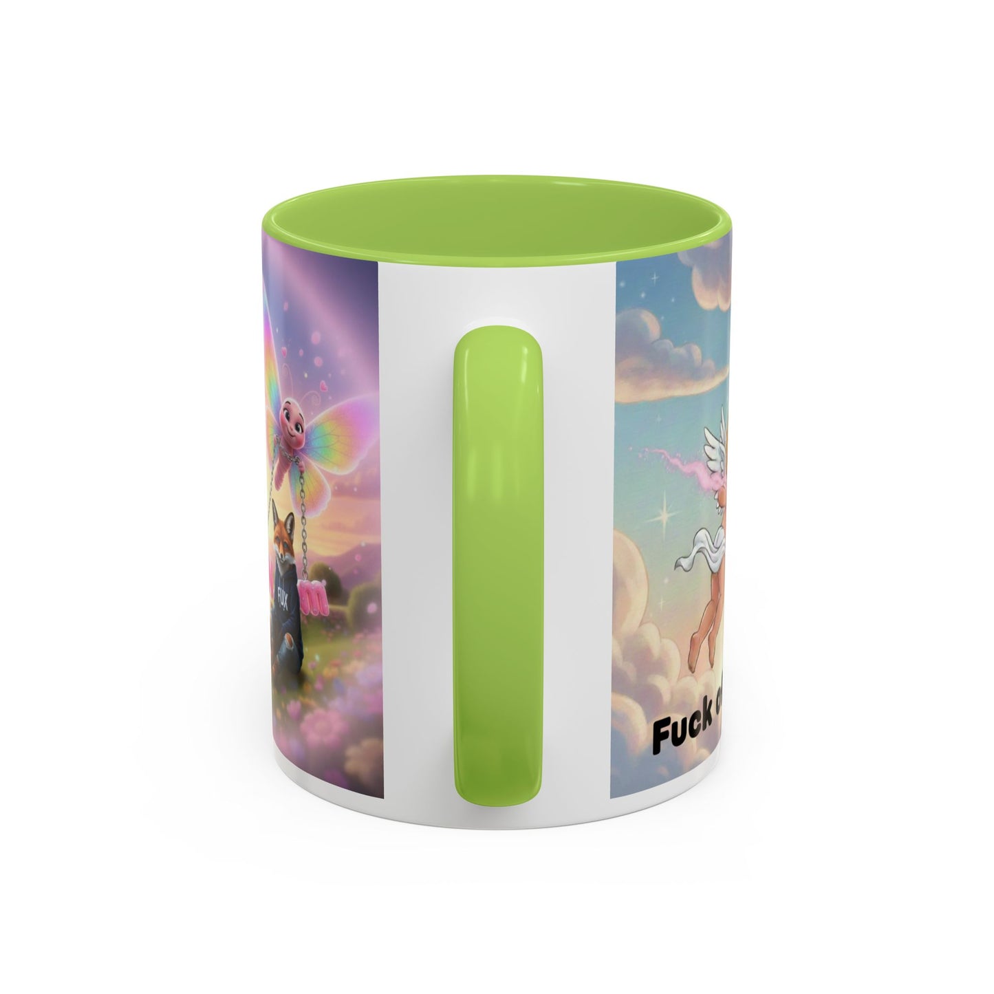 Magical Fox & Fairy Accent Coffee Mug — Rainbow Fantasy 11/15oz