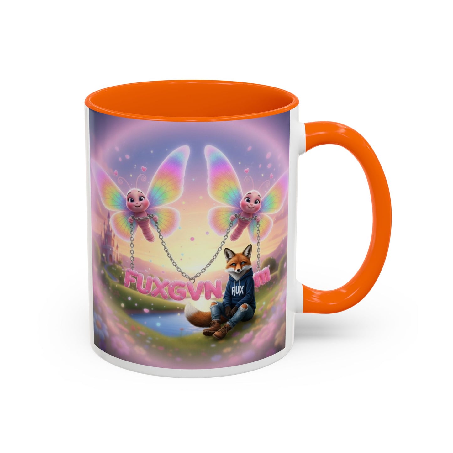 Magical Fox & Fairy Accent Coffee Mug — Rainbow Fantasy 11/15oz