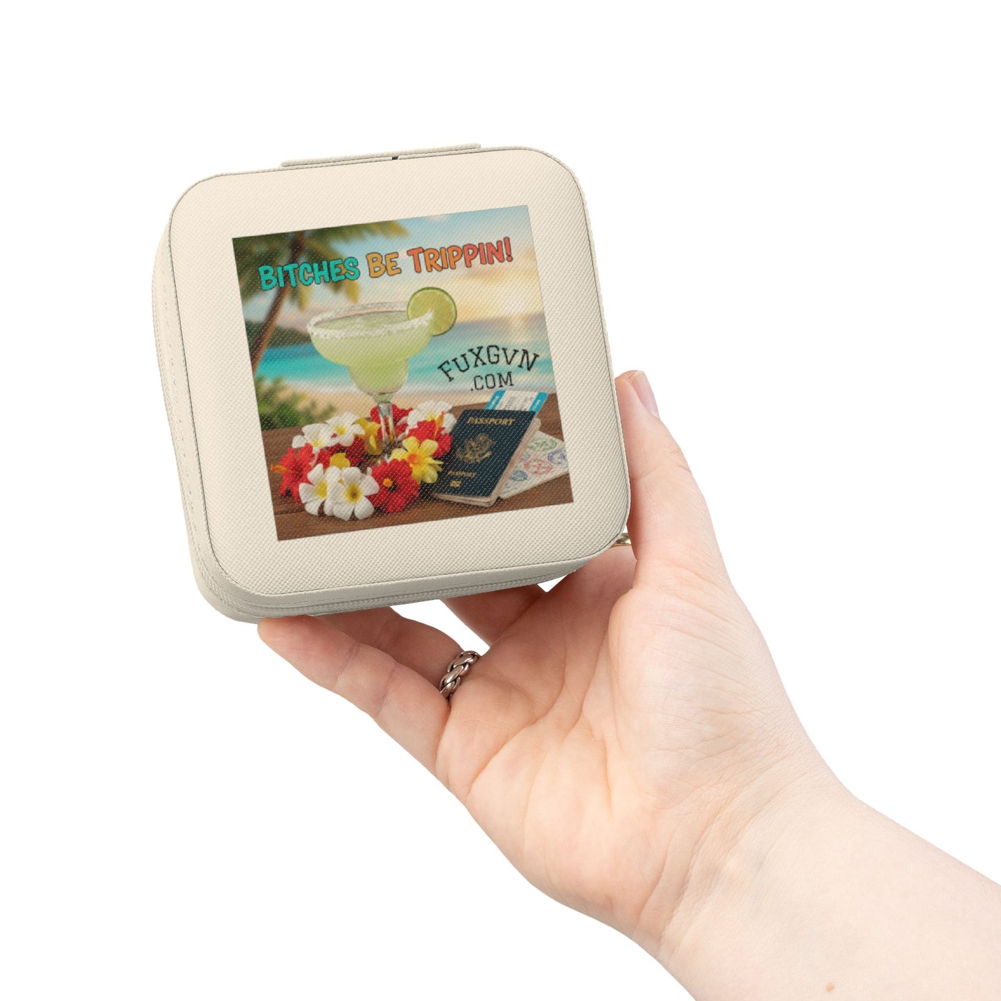 Travel Jewelry Case — Compact Organizer with Ring & Earring Compartments (Vacation Gift)