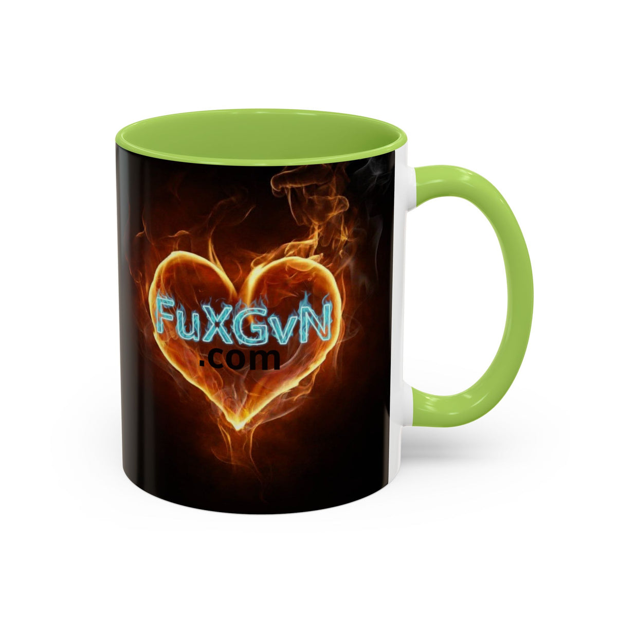 Accent Coffee Mug – F*ck Cancer Fiery Heart Logo "FuXGvN.com"