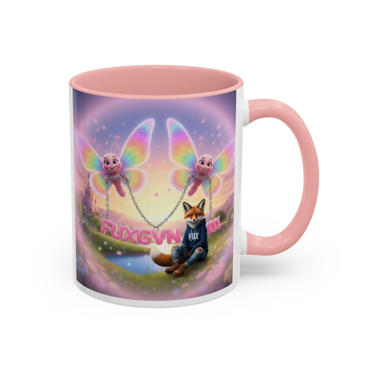 Magical Fox & Fairy Accent Coffee Mug — Rainbow Fantasy 11/15oz