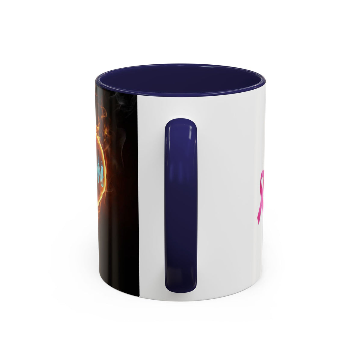 Accent Coffee Mug – F*ck Cancer Fiery Heart Logo "FuXGvN.com"