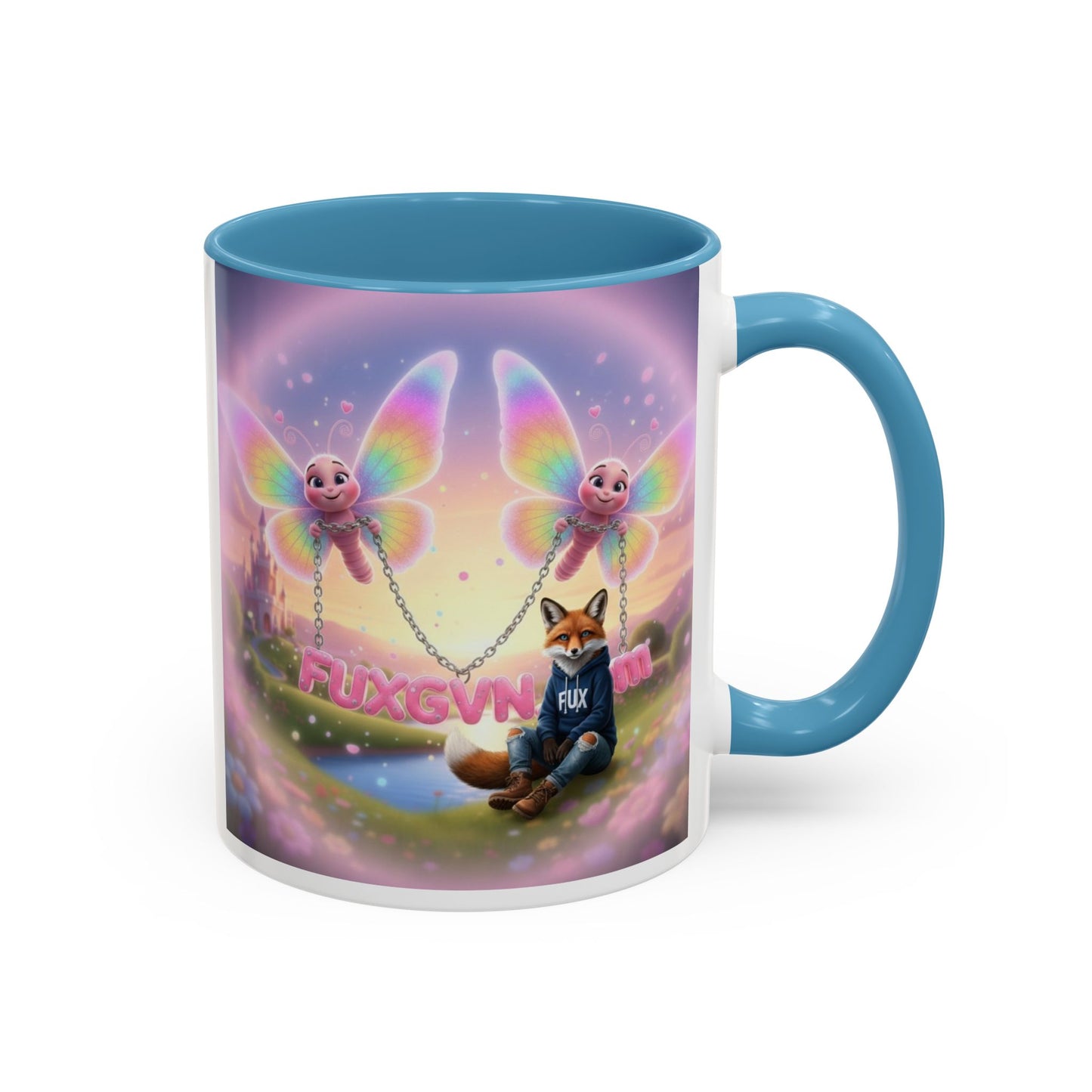 Magical Fox & Fairy Accent Coffee Mug — Rainbow Fantasy 11/15oz