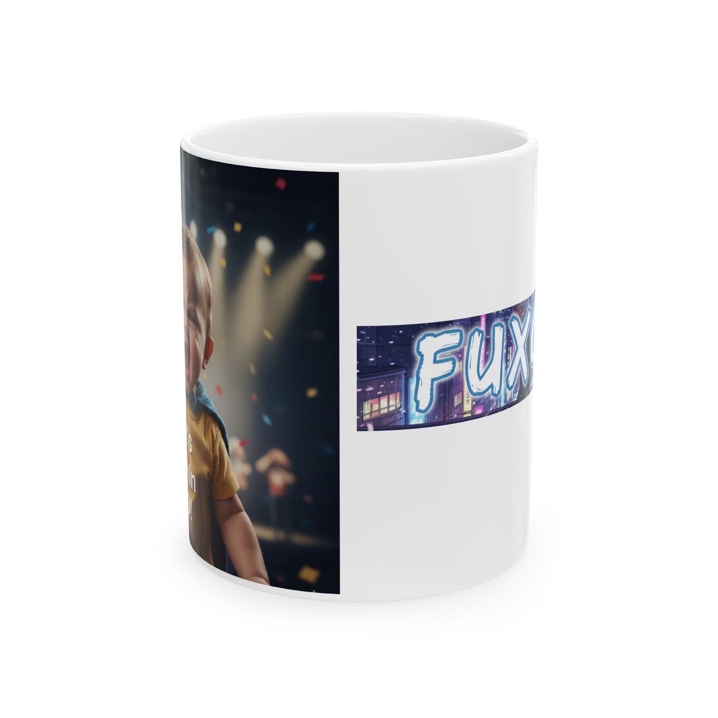 Ceramic Mug — 'Fuxon' Neon Stage Design Coffee Cup (11oz/15oz)
