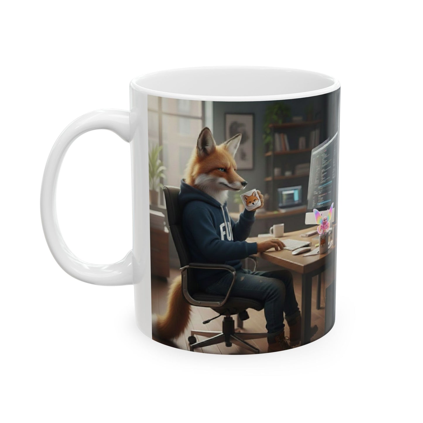 Ceramic Mug – "No Fux Given 'til the Caffeine is Effective" Coffee Mug (11oz/15oz)