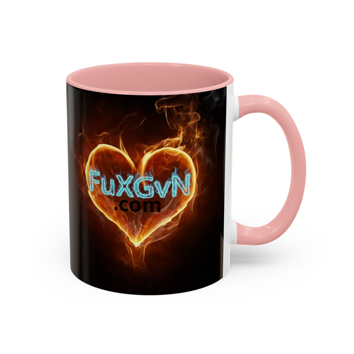 Accent Coffee Mug – F*ck Cancer Fiery Heart Logo "FuXGvN.com"