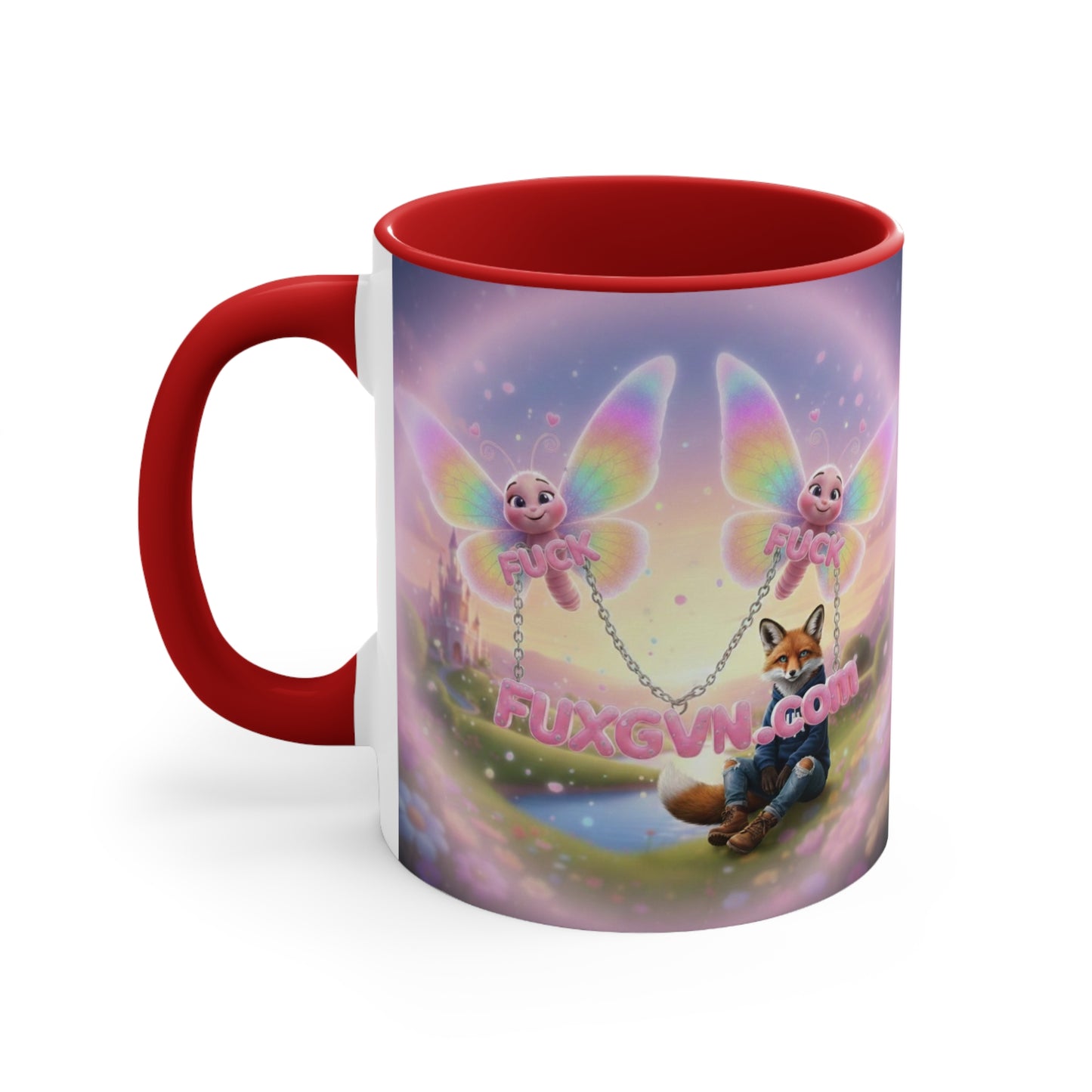 Cute Fairy Fux Accent Mug — "Your Cup Is Refillable" Funny Coffee Tea Gift