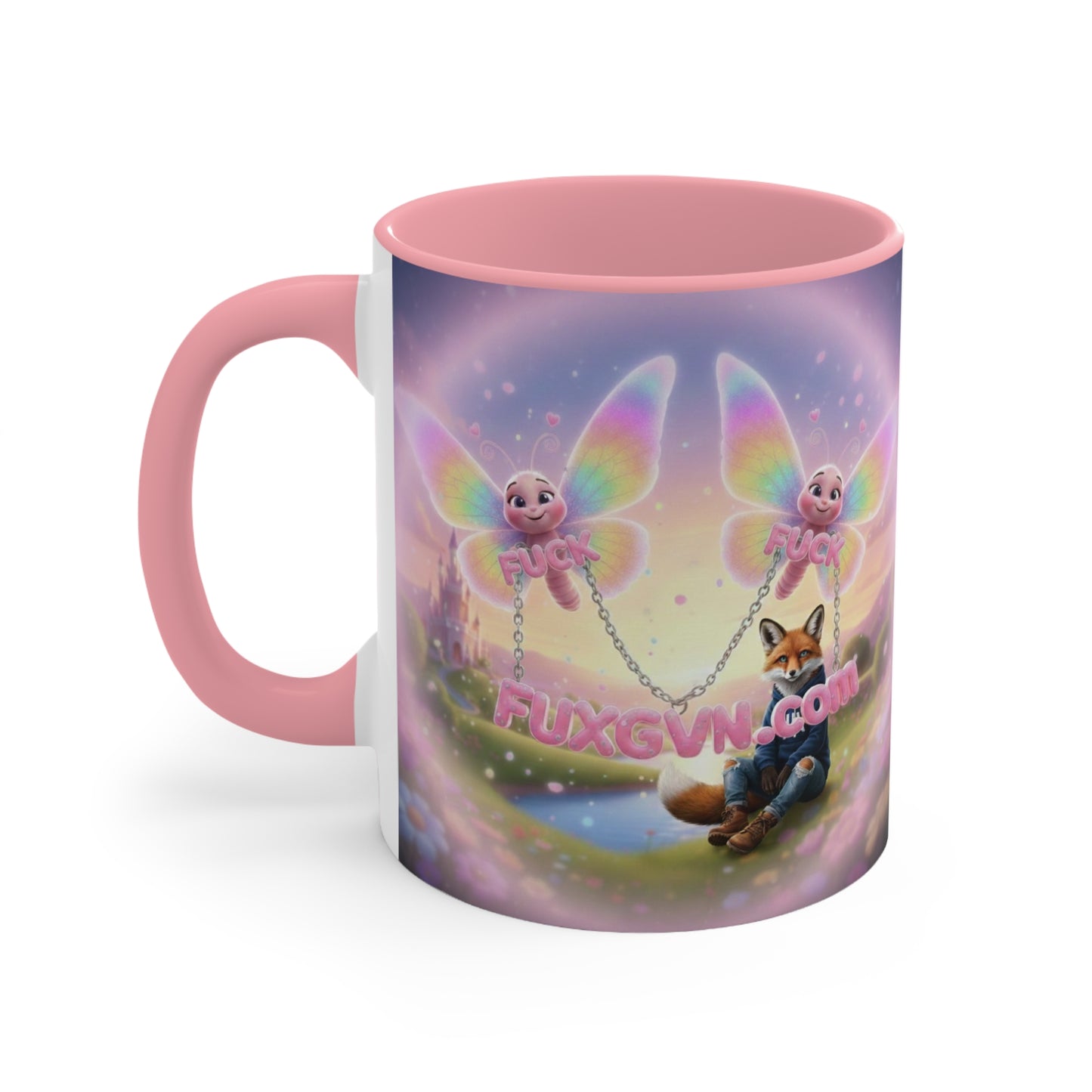 Cute Fairy Fux Accent Mug — "Your Cup Is Refillable" Funny Coffee Tea Gift
