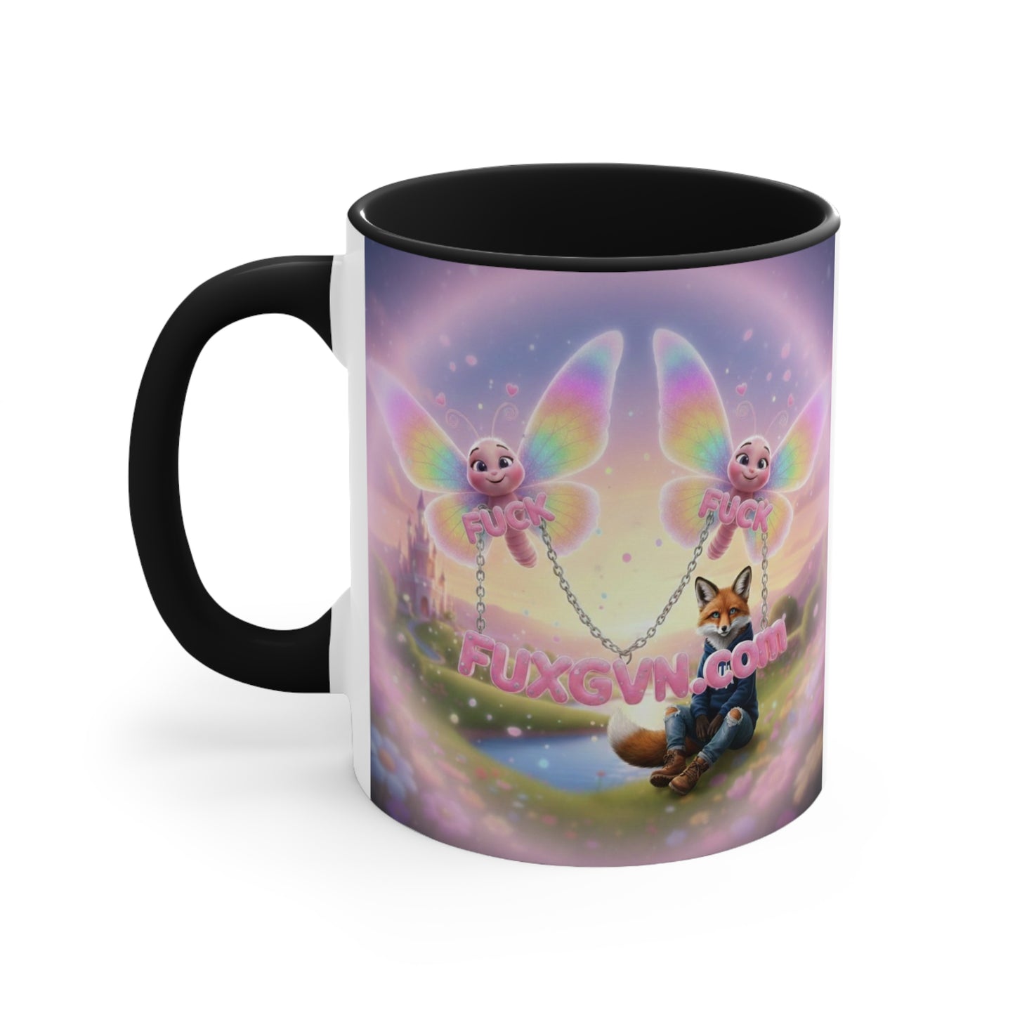 Cute Fairy Fux Accent Mug — "Your Cup Is Refillable" Funny Coffee Tea Gift