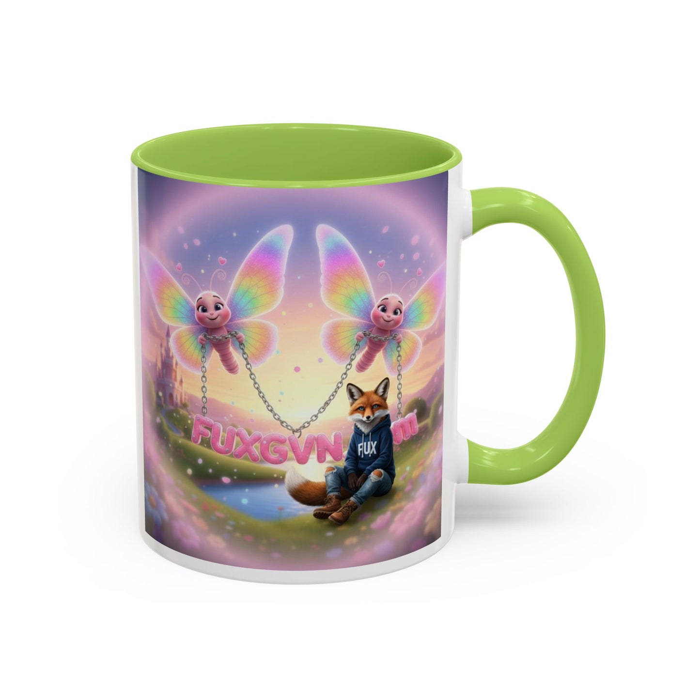 Magical Fox & Fairy Accent Coffee Mug — Rainbow Fantasy 11/15oz