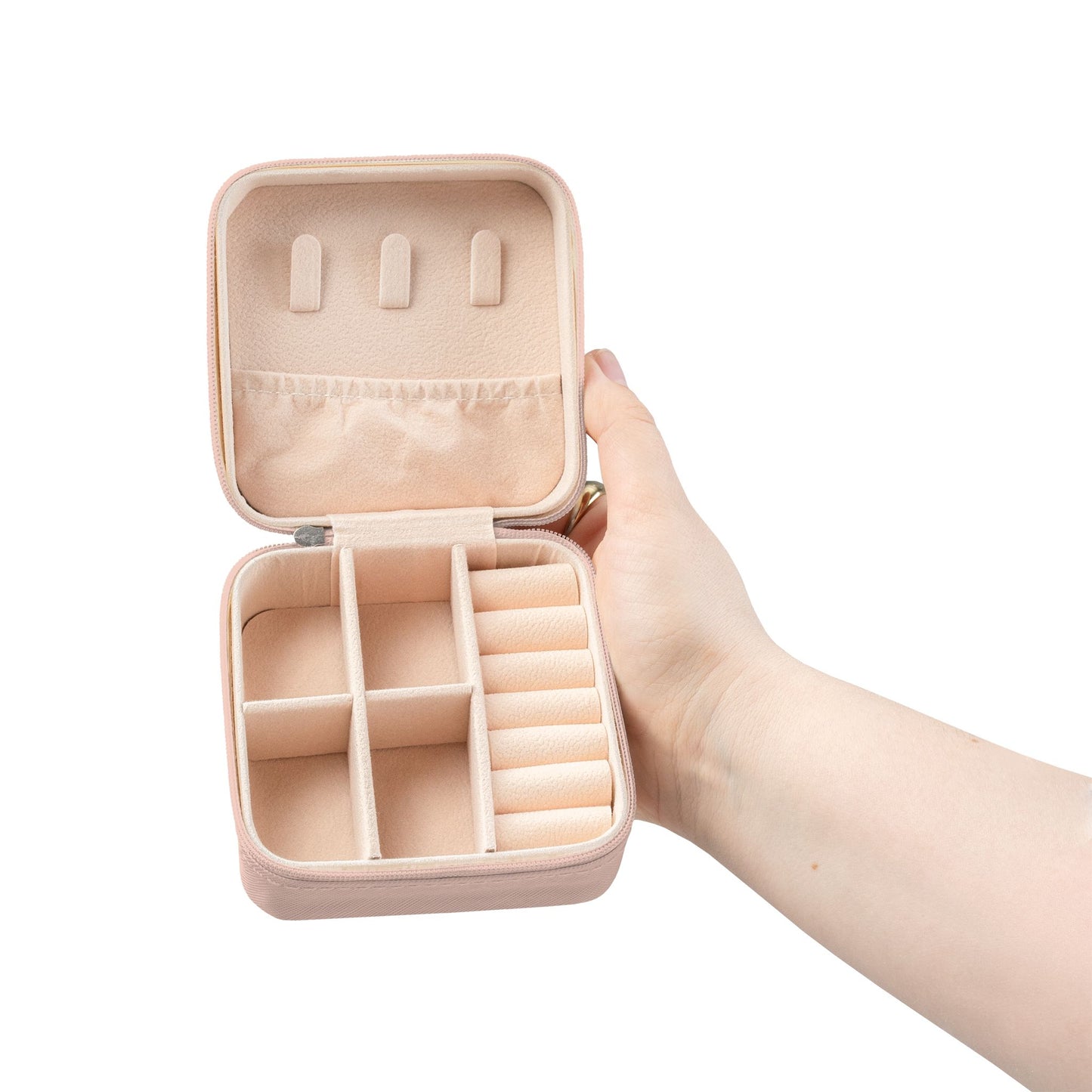 Travel Jewelry Case — Compact Organizer with Ring & Earring Compartments (Vacation Gift)
