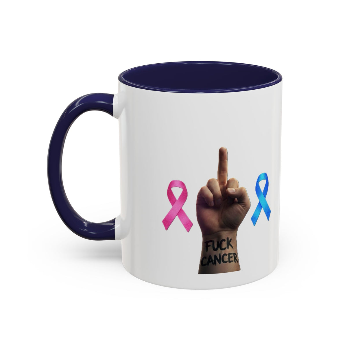 Accent Coffee Mug – F*ck Cancer Fiery Heart Logo "FuXGvN.com"