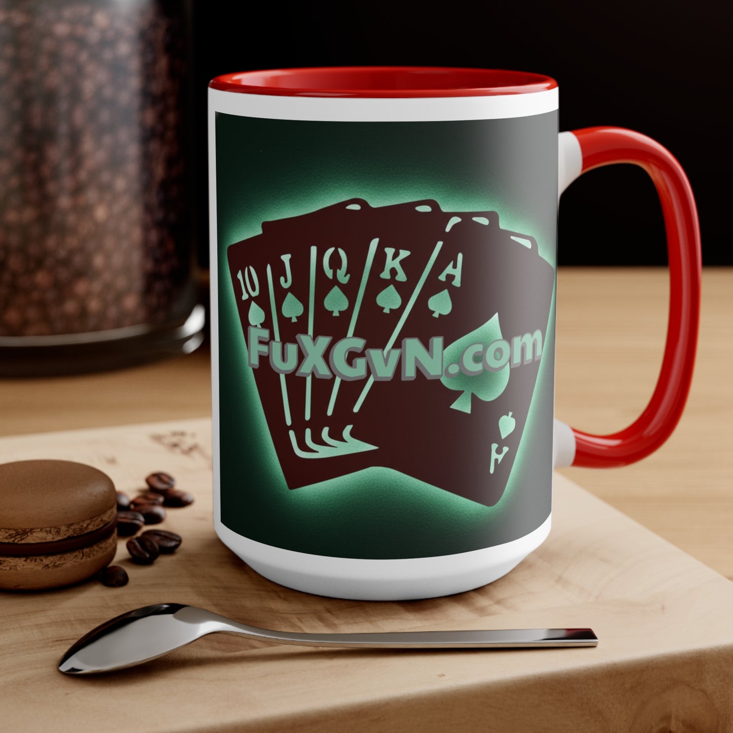Don't Fold! I'm Comin' Poker Accent Mug — Funny Playing Card Ace on the River Coffee Cup