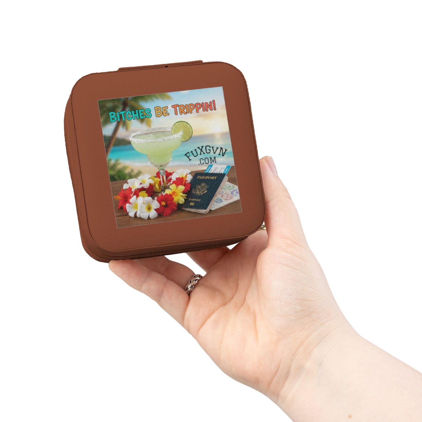 Travel Jewelry Case — Compact Organizer with Ring & Earring Compartments (Vacation Gift)