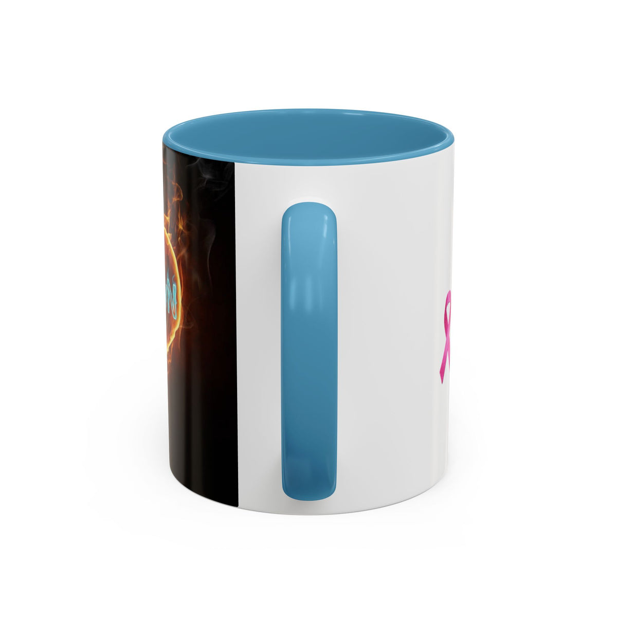 Accent Coffee Mug – F*ck Cancer Fiery Heart Logo "FuXGvN.com"