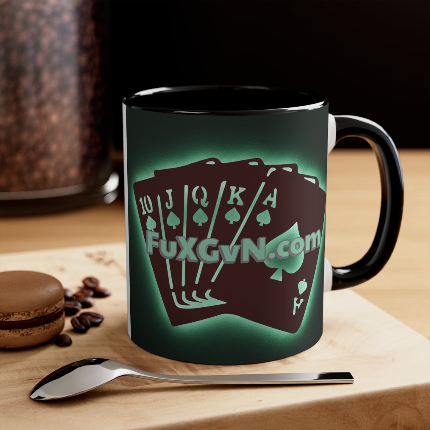 Don't Fold! I'm Comin' Poker Accent Mug — Funny Playing Card Ace on the River Coffee Cup