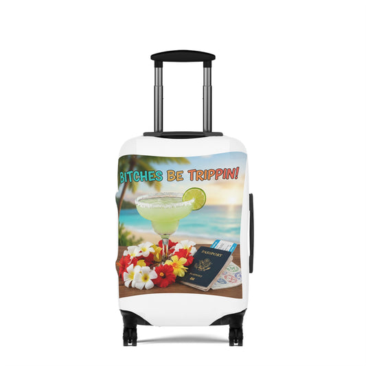 Tropical Margarita Luggage Cover — “Bitches Be Trippin’” Travel Protector