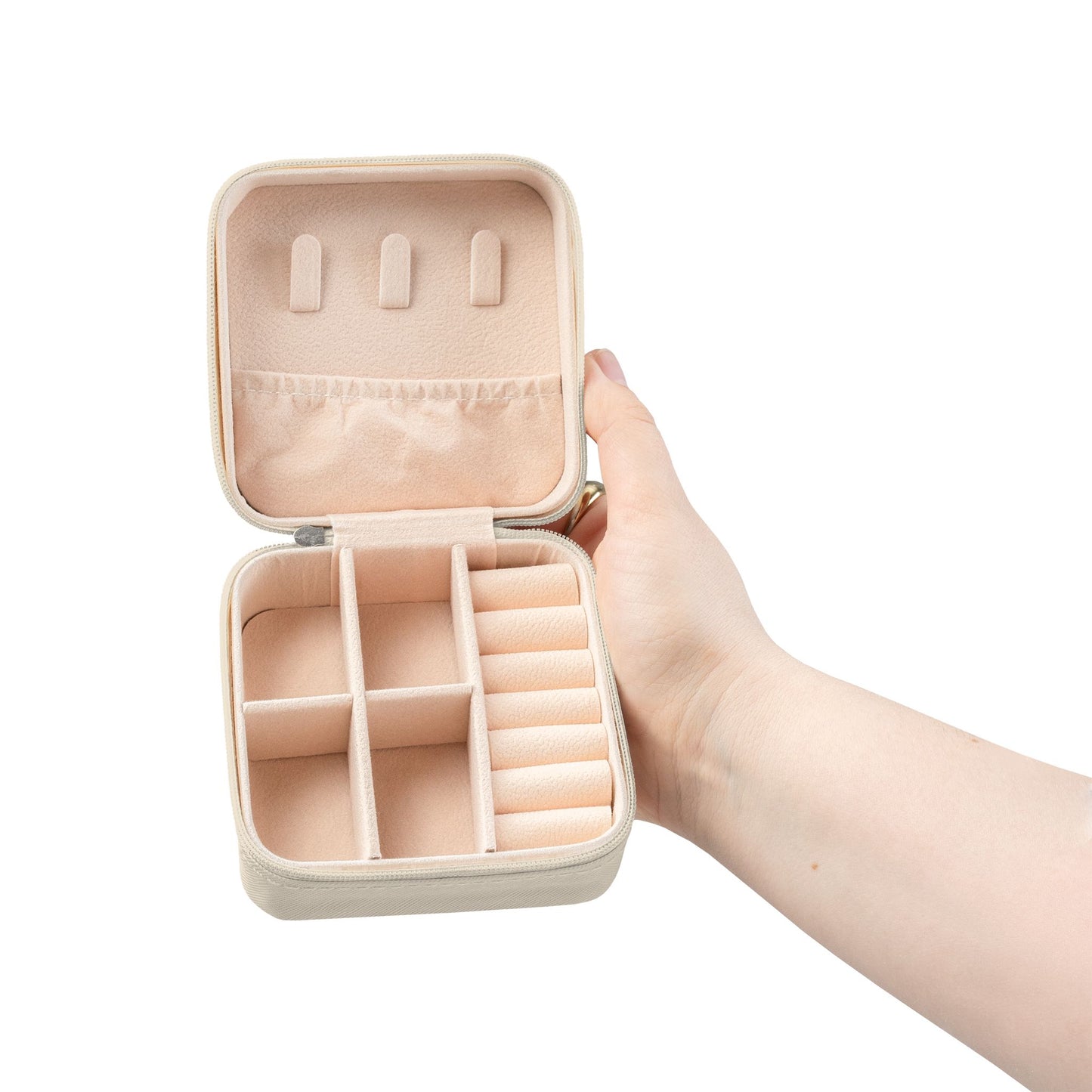 Travel Jewelry Case — Compact Organizer with Ring & Earring Compartments (Vacation Gift)