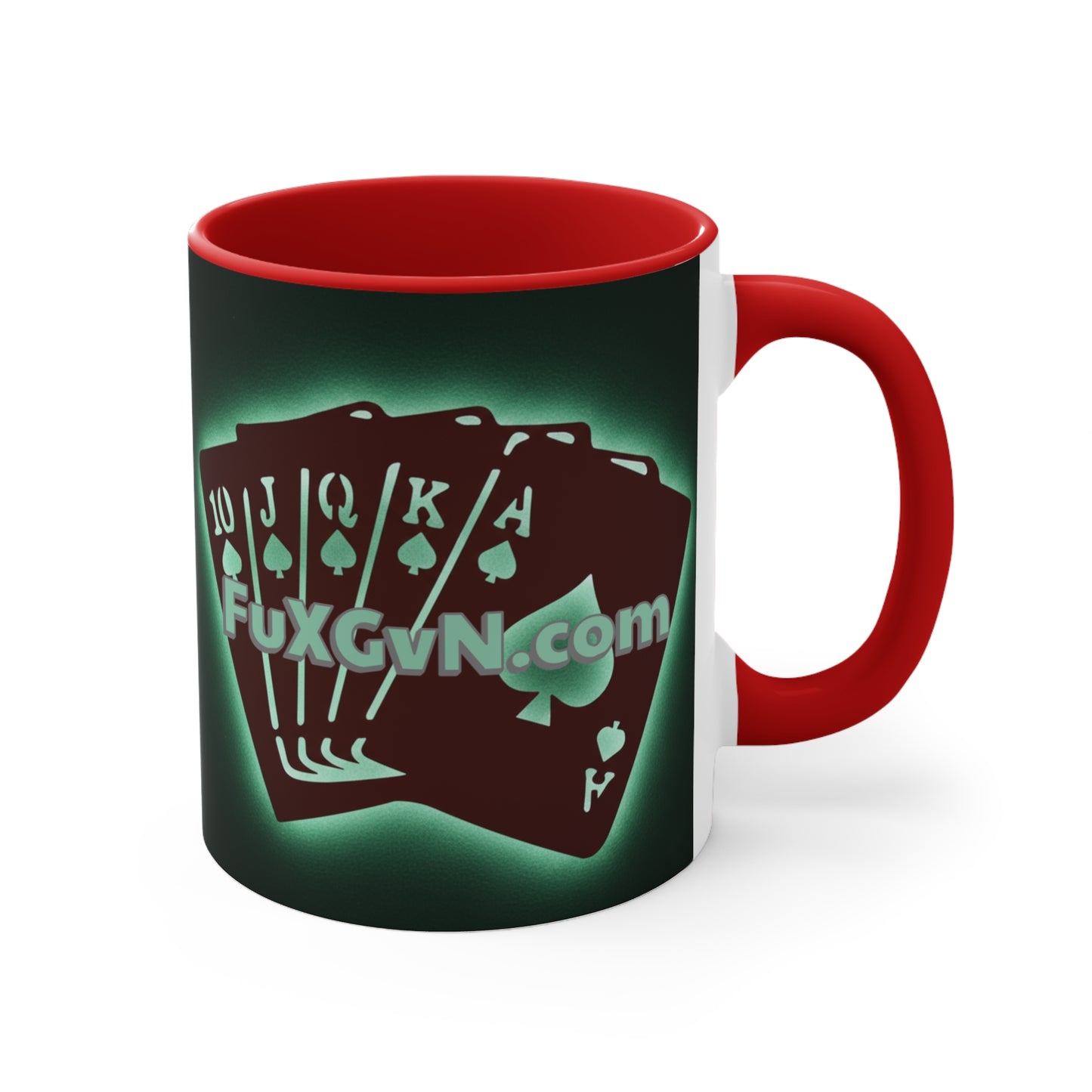 Don't Fold! I'm Comin' Poker Accent Mug — Funny Playing Card Ace on the River Coffee Cup